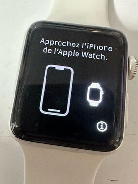 Apple Watch Silver Case with White Sport Band